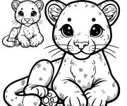 Coloriage Deux petits Puma