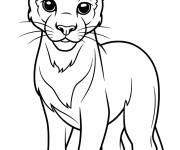 Coloriage Kawaii petit Puma