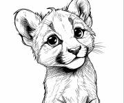 Coloriage Petit Puma dessin&eacute; &agrave; la main