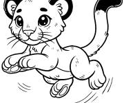 Coloriage Petit Puma en sautant