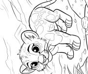 Coloriage Petit Puma kawaii en toute beaut&eacute;