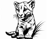 Coloriage Petit Puma tout simple
