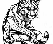 Coloriage Puma  art abstrait