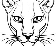 Coloriage et dessins gratuit Puma aux yeux per&ccedil;ants et aux oreilles pointues à imprimer