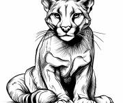 Coloriage Puma avec les yeux puissants