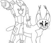 Coloriage et dessins gratuit Puma avec Martin de dessin anim&eacute; à imprimer