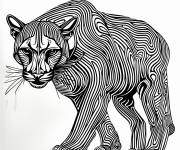 Coloriage Puma debout anti-stress
