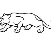 Coloriage Puma en attaquant ps