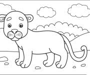 Coloriage Puma mignon de dessin anim&eacute;