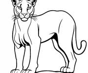 Coloriage Puma sur une falaise