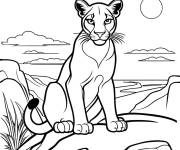 Coloriage Un Puma stylis&eacute;