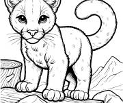 Coloriage Un tout petit Puma adorable