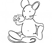 Coloriage Rat en mangeant