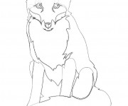 Coloriage et dessins gratuit Renard au crayon à imprimer