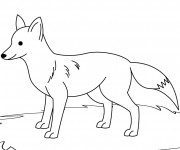 Coloriage et dessins gratuit Renard en noir et blanc à imprimer