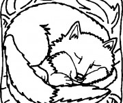 Coloriage et dessins gratuit Renard qui dort à imprimer