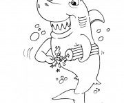 Coloriage Requin drôle