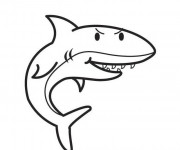 Coloriage Requin en noir