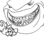 Coloriage Requin et les poissons