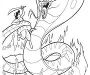 Coloriage Aladdin et le serpent
