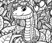 Coloriage Aventure du serpent dans la jungle