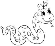 Coloriage Beau serpent kawaii