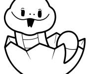Coloriage B&eacute;b&eacute; serpent avec la langue tir&eacute;e