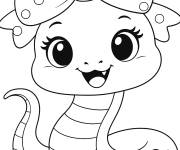 Coloriage Bébé serpent avec nœud