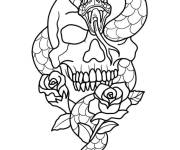 Coloriage Cr&acirc;ne et serpent