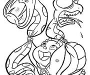 Coloriage Des serpents &eacute;trangl&eacute;s par le gar&ccedil;on