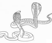 Coloriage Deux Cobras au combat