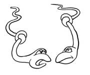 Coloriage et dessins gratuit Deux serpent en discutant à imprimer