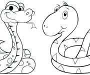 Coloriage Deux types de serpents