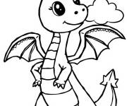 Coloriage Dragon Serpent de conte de f&eacute;e
