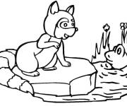 Coloriage Fox en parlant avec le serpent