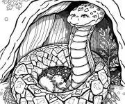 Coloriage Hibernation de Serpent pour adulte