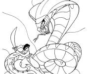 Coloriage Jafar le serpent contre Aladin