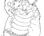 Coloriage L'homme courageux contre le Boa