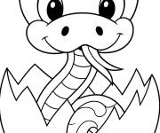 Coloriage Le petit serpent sortant de sa coquille