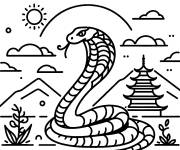 Coloriage Le roi Cobra en chine
