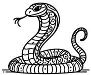 Coloriage Le roi Cobra sur son tr&ocirc;ne