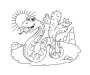 Coloriage Le serpent rampe dans le d&eacute;sert