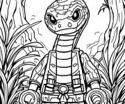 Coloriage Lego Serpent dans la foret
