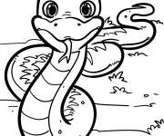 Coloriage Les mouvement du serpent mignon