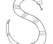 Coloriage Long serpent en forme de s