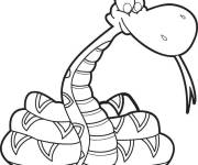 Coloriage Long Serpent rigolo de cartoon