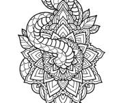 Coloriage Mandala de serpent complexe