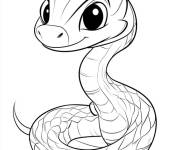 Coloriage Petit serpent amusant