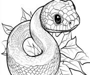 Coloriage Petit serpent mignon dans la for&ecirc;t