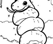 Coloriage Petit serpent s'enroule autour de la branche